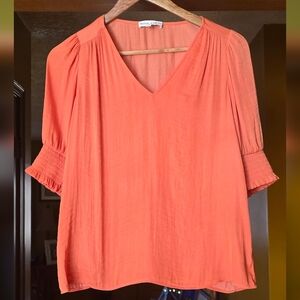 Maison d’Amelie Orange Peach Blouse Size X Small XS